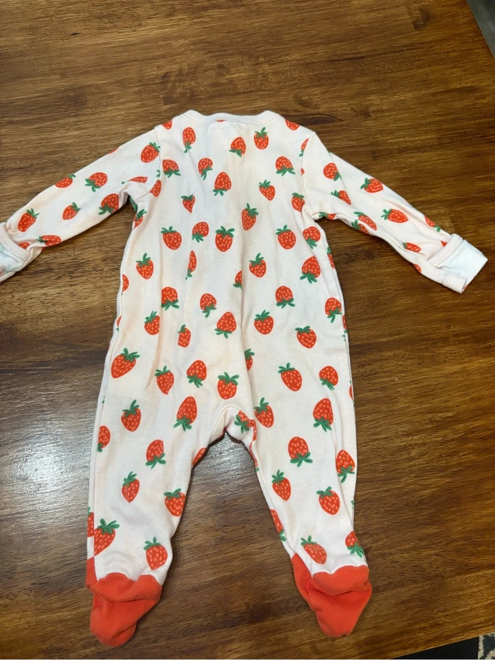 Old Navy Pink Footed One-Piece with Strawberry Print